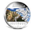2012 Discover Australia Green and Gold Bell Frog Silver Proof Coin