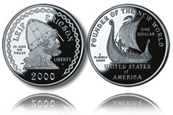 2000 Leif Ericson Commemorative Silver Dollar (Proof)