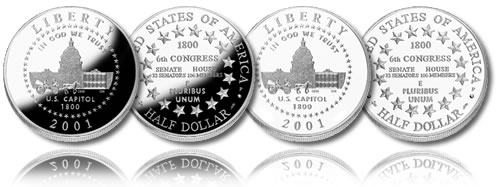 2001 Capitol Visitor Center Half Dollar Clad Coin (Proof and Uncirculated)