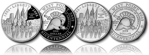 2002 West Point Bicentennial Silver Dollars (Proof and Uncirculated)