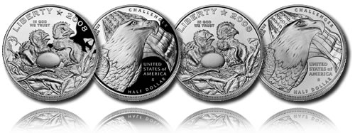 2008 Bald Eagle Half Dollar Clad Coins (Proof and Uncirculated)