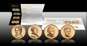 U.S. Mint image of the 2011 First Spouse Bronze Four-Medal Set