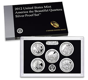 2012 United States Mint America the Beautiful Quarters Silver Proof Set