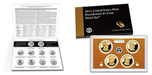 2012 ATB Quarters Uncirculated Set - 2012 Presidential $1 Coin Proof Set