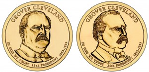 2012 Grover Cleveland Presidential $1 Coins - 1st Term and 2nd Term