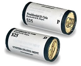 Rutherford B. Hayes Presidential $1 Coin Rolls Rutherford B. Hayes Presidential $1 Coin Rolls