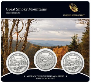 Front of Great Smoky Mountains National Park Quarters Three-Coin Set