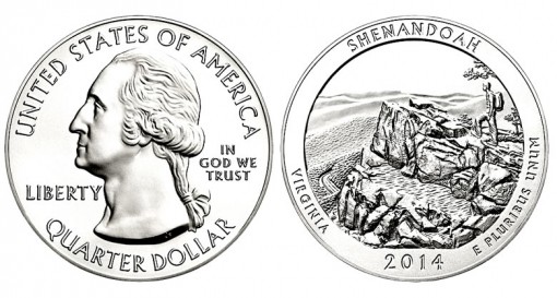 2014Shenandoah National Park Five Ounce Silver Bullion Coin