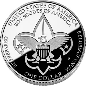 2010 Boy Scouts Silver Dollar Reverse (Click Image to Enlarge) 2010 Boy Scouts Silver Dollar Reverse
