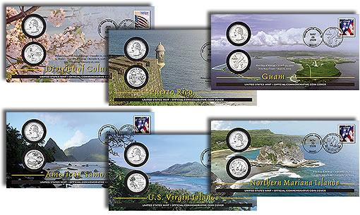 2009 D.C. and U.S. Territories Quarters First Day Coin Covers
