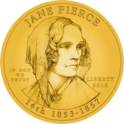 Jane Pierce First Spouse Gold Coin Obverse Design Jane Pierce First Spouse Gold Coin Obverse Design
