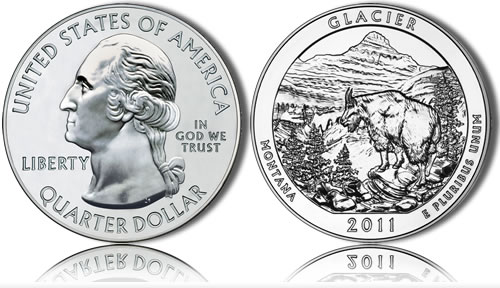 Glacier National Park Silver Coin (US Mint images)