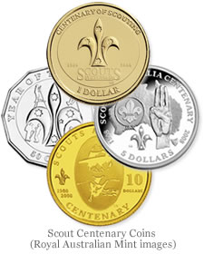 Australian Scout Centenary coins