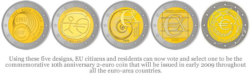 Commemorative 10th Anniversary 2-euro Coin Designs Commemorative 10th Anniversary 2-euro Coin Designs