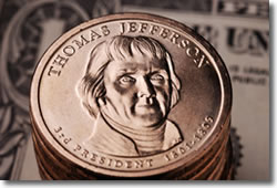 Presidential $1 coins and $1 bill