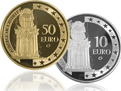 Silver and Gold Maltese euro Auberge de Castille Coins