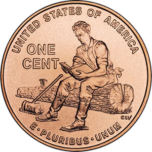 2009 Lincoln Penny: Formative Years in Indiana (United States Mint Image) 2009 Lincoln Penny: Formative Years in Indiana