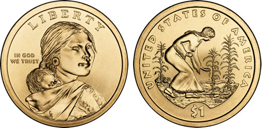 2009 Native American $1 Coin (United States Mint images) 2009 Native American $1 Coin