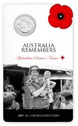 Australian Services Nurses 20c Coin Packaging
