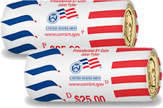 Tylyer Presidential Dollar coin rolls