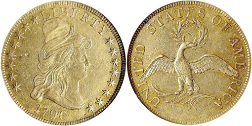 1796 $10 AU50 NGC 