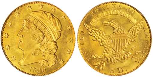 High Condition Census 1830 BD-1 Half Gold Eagle