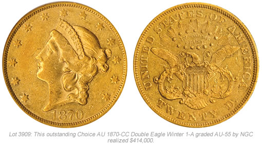 1870-CC Double Eagle Gold Coin