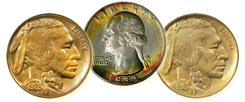 1926-S Buffalo Nickel, 1932-D Quarter, 1916 Doubled Die Buffalo Nickel coins