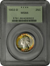 1932-D Washington Quarter Obverse
