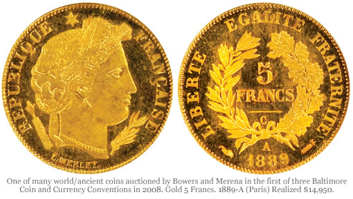 Gold 5 Francs. 1889-A (Paris) 
