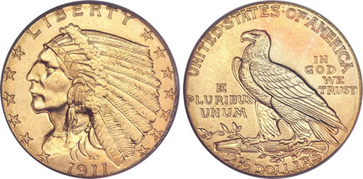 1911-D Quarter Eagle - Click image to visit Heritage for additional information 1911-D Quarter Eagle