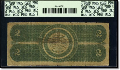 First Printed U.S. 1862 Legal Tender note back