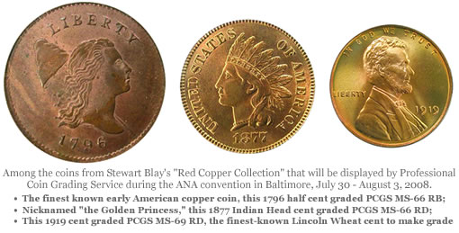 Coins from Stewart Blay's "Red Copper Collection" 