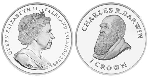Falkland Islands Bicentennial Charles Darwin Coin