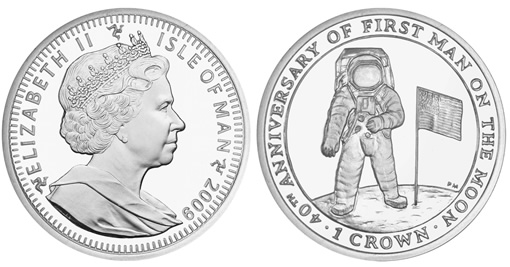 First Man on the Moon Anniversary Silver Coin First Man on the Moon Anniversary Silver Coin