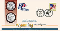 The Wyoming Official First Day Coin Cover is available now from the United States Mint. 35,000 are available for sale.