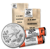 Oklahoma State Quarter Circulating: Bags and Rolls Available
