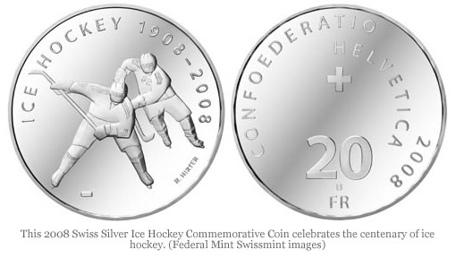 Swiss Silver Ice Hockey Centenary Commemorative Coin