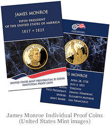 James Monroe Individual Proof Coins 