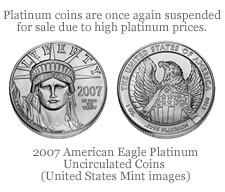 New Platinum Record, U.S. Mint Platinum Coin Sales Suspended