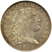 1794 Flowing Hair Half Dime Obverse