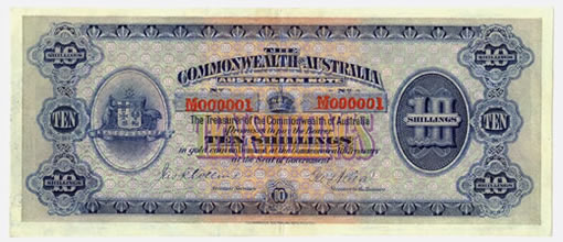 1913 Ten Shilling banknote