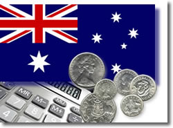 Australian coins and calculator