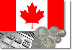 Canadian coins and calculator