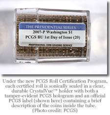 PCGS roll label