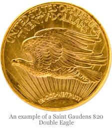 An example of a Saint Gaudens $20 Double Eagle