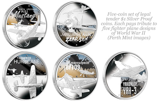 Silver World War II Fighter Coins