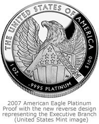 2007 American Eagle Platinum Proof Reverse