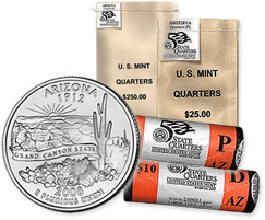 Arizona State Quarter Circulating Bags and Rolls
