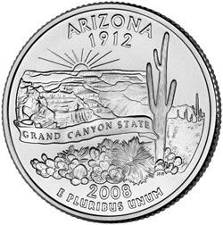 Arizona state quarter coin (uncirculated)